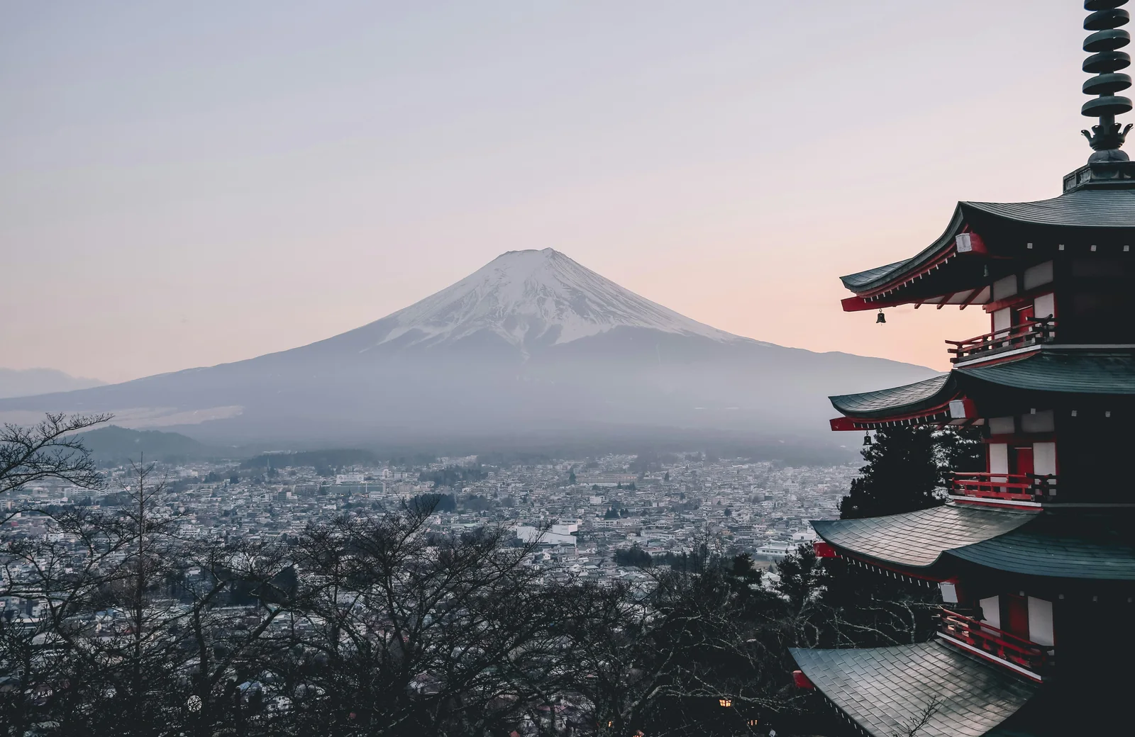 Japan The Mountains - Mount Fuji view from a pagoda